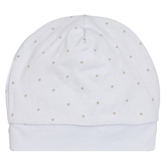 Памучна шапка с принт на звезди за бебе, светлосиня Chicco 254684 