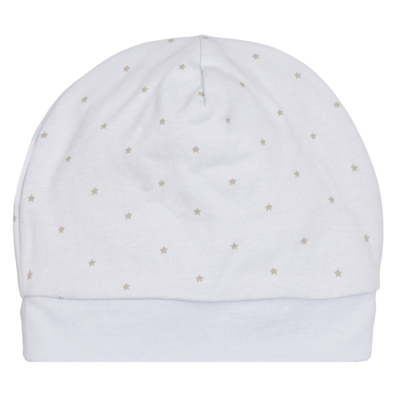 Памучна шапка с принт на звезди за бебе, светлосиня  254684