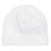 Памучна плетена шапка с подгъв за бебе, бяла Chicco 254696 