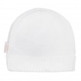 Памучна плетена шапка с подгъв за бебе, бяла Chicco 254698 3