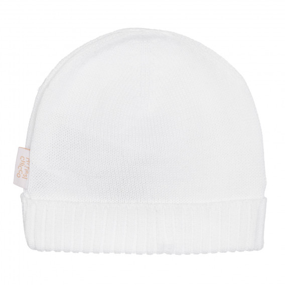 Памучна плетена шапка с подгъв за бебе, бяла Chicco 254698 3