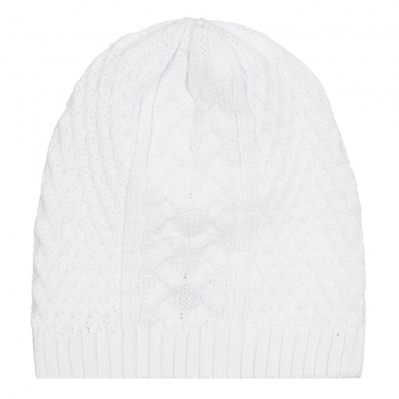 Плетена шапка за бебе, бяла Chicco 254714 