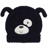 Плетена шапка с апликация на куче за бебе, тъмносиня Chicco 254726 