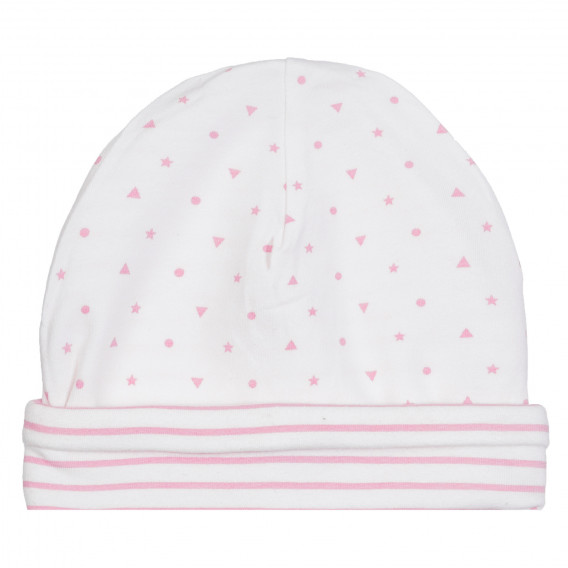 Памучна шапка с фигурален принт за бебе, бяла Chicco 254751 3