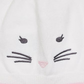 Памучна шапка с апликация на коте за бебе, бяла Chicco 254766 2