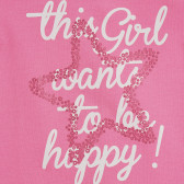 Памучна тениска с брокатена звезда за бебе, розова Chicco 254829 2