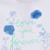 Памучна тениска с флорални мотиви за бебе, бяла Chicco 254858 2