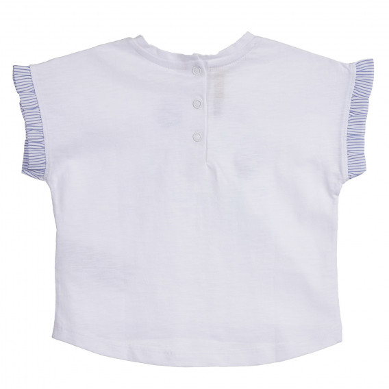 Памучна тениска с флорални мотиви за бебе, бяла Chicco 254860 4