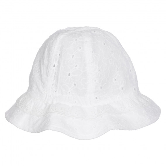 Памучна шапка с бродирани цветя, бяла Chicco 254863 3
