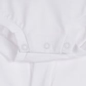 Памучно бяло боди тип риза за бебе, бяло Chicco 254869 3