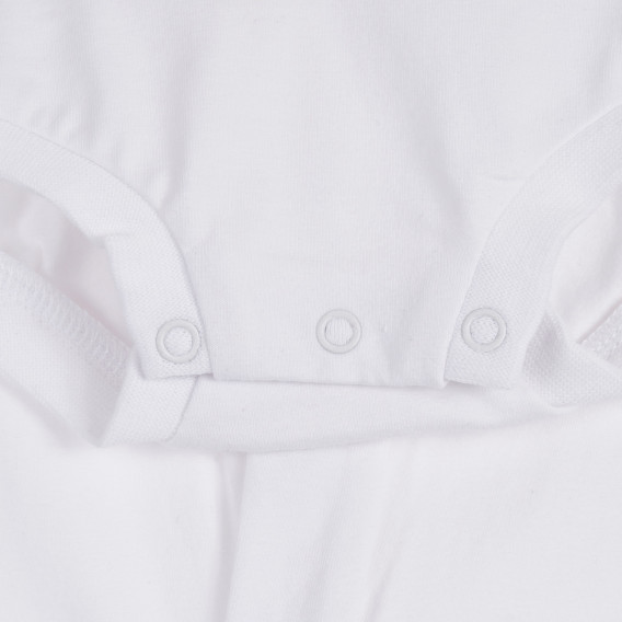 Памучно бяло боди тип риза за бебе, бяло Chicco 254869 3