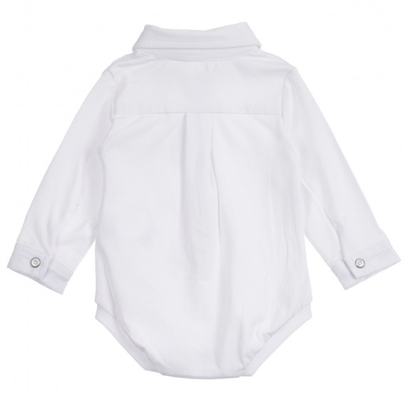 Памучно бяло боди тип риза за бебе, бяло Chicco 254870 4