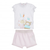 Памучна пижама - тениска с къси панталони за бебе Chicco 254944 