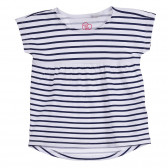 Памучна раирана тениска за бебе, бяло и синьо Chicco 254963 