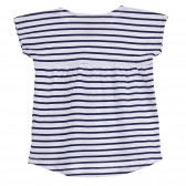 Памучна раирана тениска за бебе, бяло и синьо Chicco 254966 4