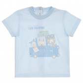 Памучна пижама с къс ръкав за бебе, синя Chicco 255060 2