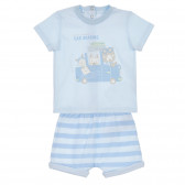 Памучна пижама с къс ръкав за бебе, синя Chicco 255061 