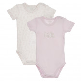 Памучен комплект от два броя бодита с къс ръкав за бебе, розов Chicco 255100 