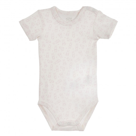 Памучен комплект от два броя бодита с къс ръкав за бебе, розов Chicco 255106 2
