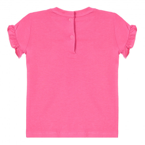 Памучна тениска с надпис за бебе, розова Chicco 255238 4