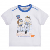 Памучна тениска с щампа на мечета за бебе, бяла Chicco 255239 