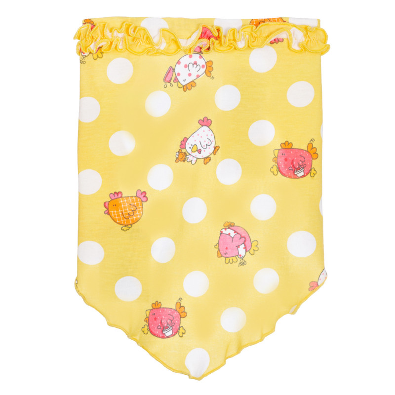 Кърпа за глава с фигурален принт и щампа за бебе, жълта  255257
