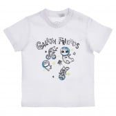 Памучна тениска с графичен принт за бебе, бяла Chicco 255326 