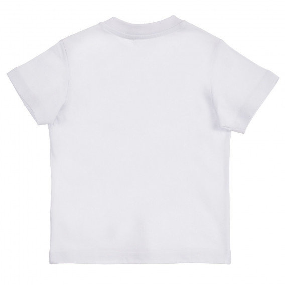 Памучна тениска с графичен принт за бебе, бяла Chicco 255329 4