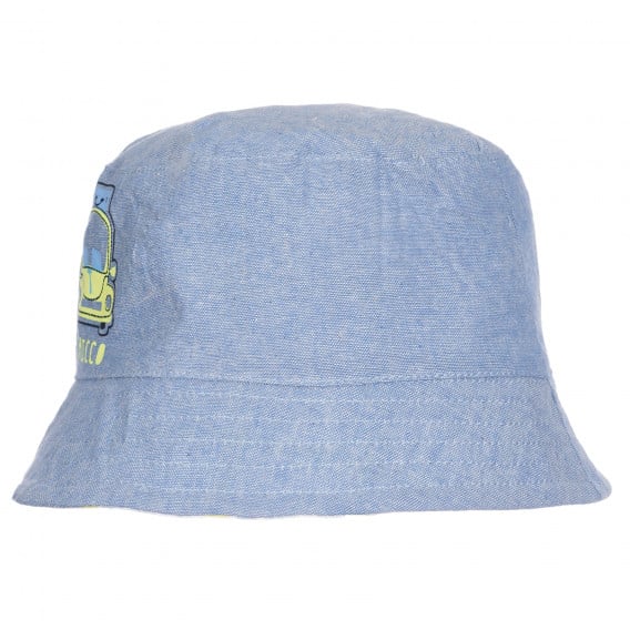 Памучна шапка с щампа на кола за бебе, синя Chicco 255339 