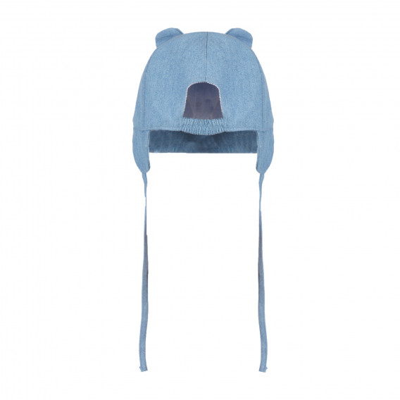 Памучна дънкова шапка с щампа на коте за бебе, синя Chicco 255372 3