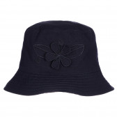 Памучна шапка с апликация на цвете, тъмносиня Chicco 255407 