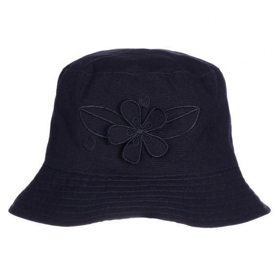 Памучна шапка с апликация на цвете, тъмносиня Chicco 255407 