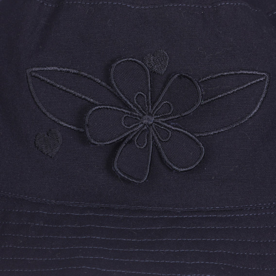 Памучна шапка с апликация на цвете, тъмносиня Chicco 255408 2