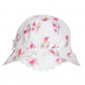 Памучна шапка с флорален принт, бяла Chicco 255412 3