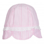 Памучна шапка в бяло и розово райе Chicco 255422 