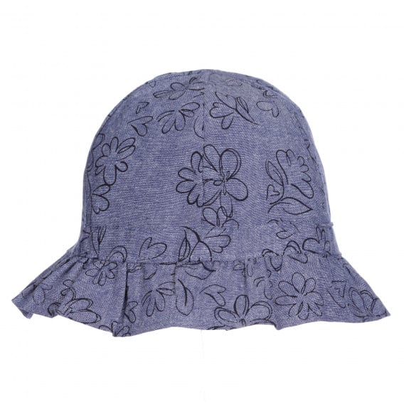 Памучна шапка с флорален принт за бебе, синя Chicco 255425 