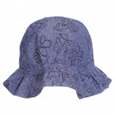 Памучна шапка с флорален принт за бебе, синя Chicco 255427 3