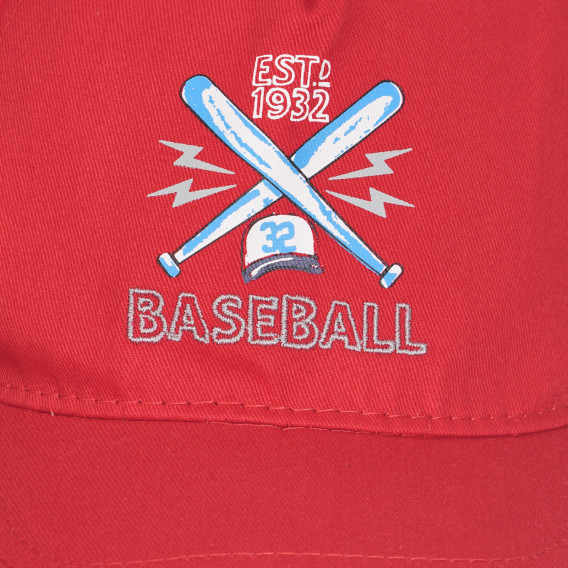 Памучна шапка BASEBALL с козирка, червена Chicco 255441 2