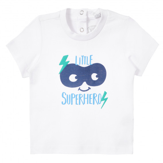 Памучна тениска с графичен принт за бебе, бяла Chicco 255551 