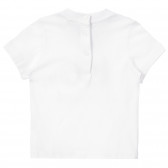 Памучна тениска с графичен принт за бебе, бяла Chicco 255554 4