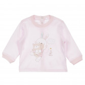 Памучна пижама - блуза и ританки за бебе, розова Chicco 255566 2