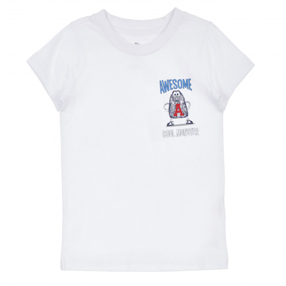 Памучен комплект от два броя тениски в бяло и сиво Chicco 255608 2