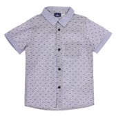Памучна риза с къс ръкави графичен принт, синя Chicco 255615 