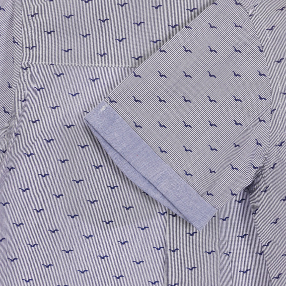 Памучна риза с къс ръкави графичен принт, синя Chicco 255618 3