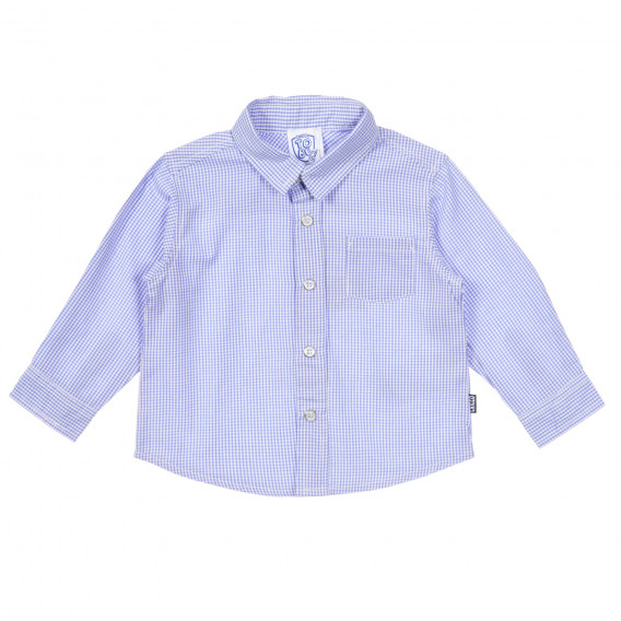 Памучна карирана риза за бебе в синьо и бяло Chicco 255627 