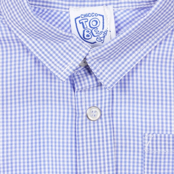 Памучна карирана риза за бебе в синьо и бяло Chicco 255628 2