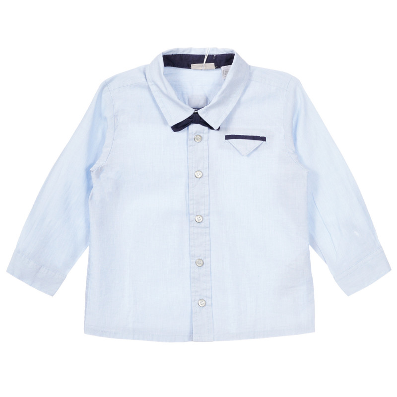 Памучна синя риза с папийонка за бебе, синя  255631