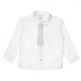 Памучна риза с вратовръзка за бебе, бяла Chicco 255635 
