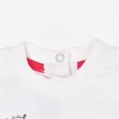 Памучен комплект тениска и къси панталонки за бебе в бяло и червено Chicco 255683 4