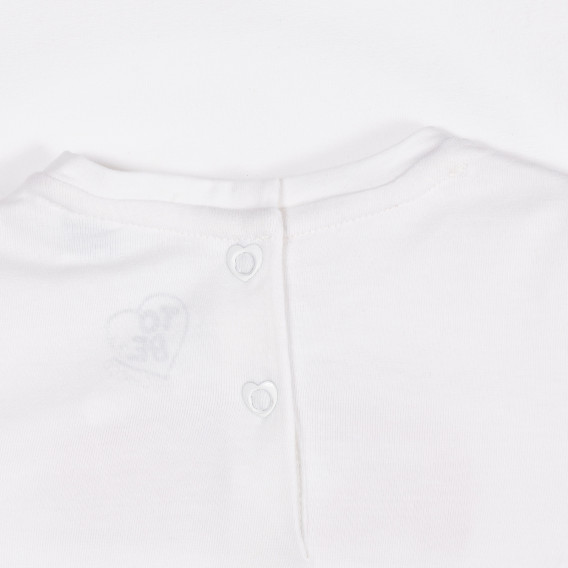 Памучна тениска с щампа на сърце за бебе, бяла Chicco 255703 3